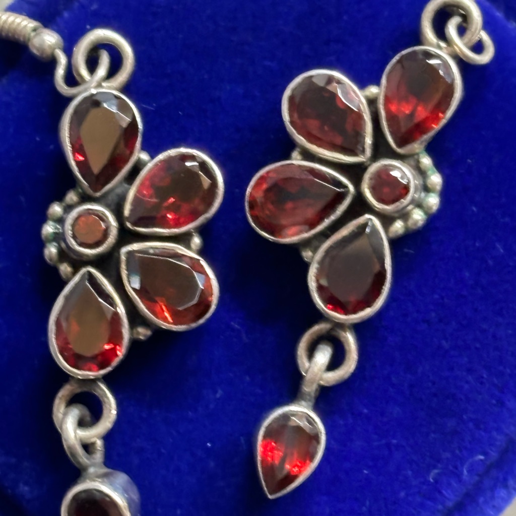 Sterling And Garnet Earrings